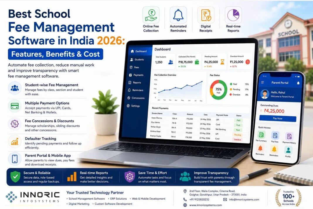 Best School Fee Management Software in India 2026: Features, Benefits & Cost
